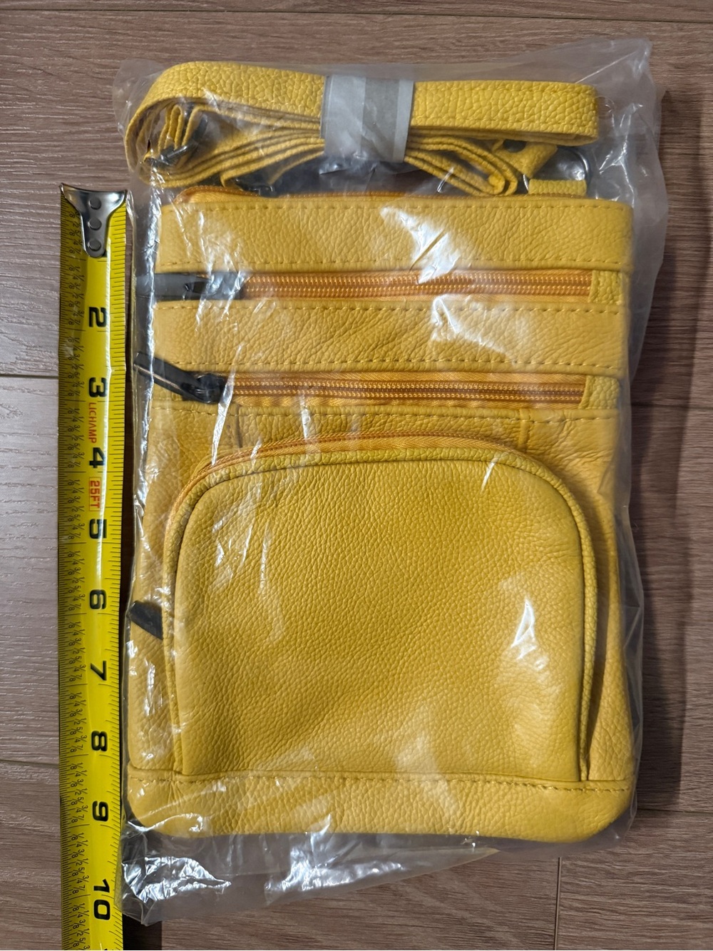 NEW Yellow Pebbled Leather Crossbody Bag - Compact Everyday Maze Live Your life